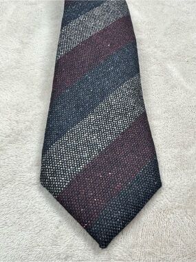 Charles Tyrwhitt Made Italy Men’s Plaid Tie Navy Burgundy Gray Classic